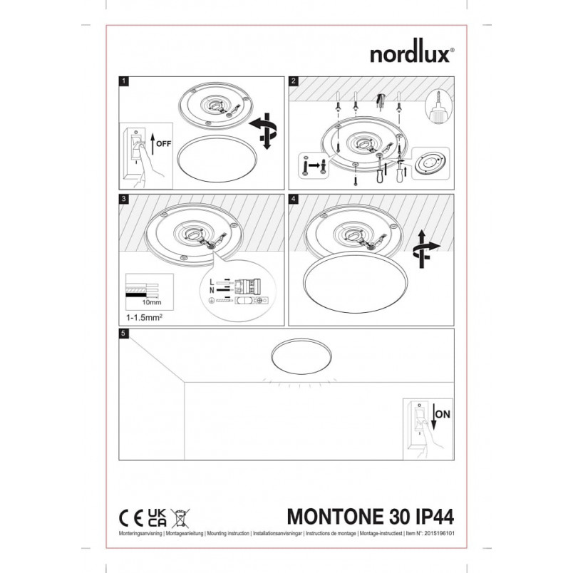 Plafon łazienkowy LED Montone | Nordlux - 30cm, Biały