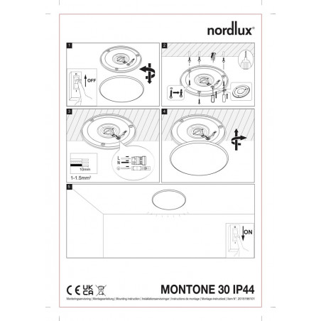 Plafon łazienkowy LED Montone | Nordlux - 30cm, Biały
