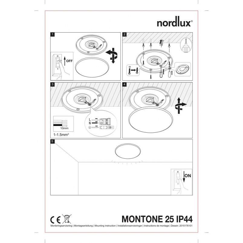Plafon LED Montone - Oświetlenie do łazienki | Nordlux