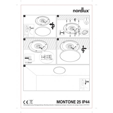 Plafon LED Montone - Oświetlenie do łazienki | Nordlux
