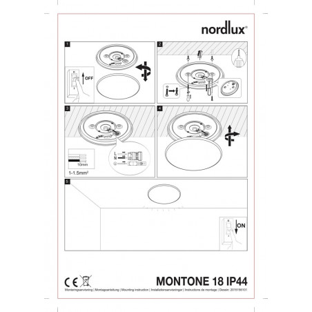Plafon łazienkowy LED Montone - Nordlux, Biały, 18cm