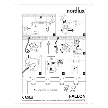 Lampa Fallon LED biała - Nordlux | Nowoczesny design