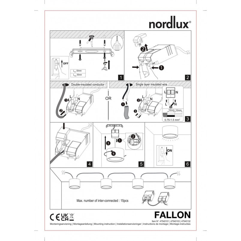Lampa Fallon Nordlux - nowoczesny spot LED biały | Sklep