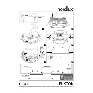 Lampa spot LED Elkton biała Nordlux | Ściemnianie
