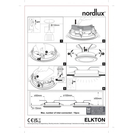 Lampa spot LED Elkton biała Nordlux | Ściemnianie