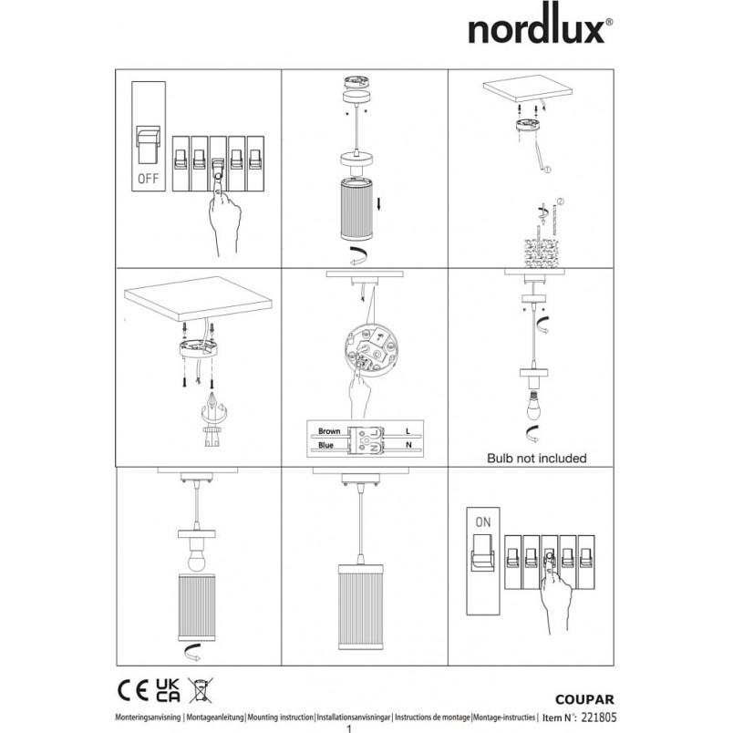 Lampa wisząca Coupar Nordlux - Elegancja i światło dla Twojego ogrodu