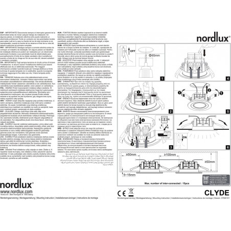 Lampa LED Nordlux Clyde: Ściemnianie, 8cm, Biała | Sklep z Oświetleniem