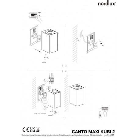 Kinkiet zewnętrzny Nordlux Canto Maxi Kubi - Galwanizowany | Sklep z Lampami