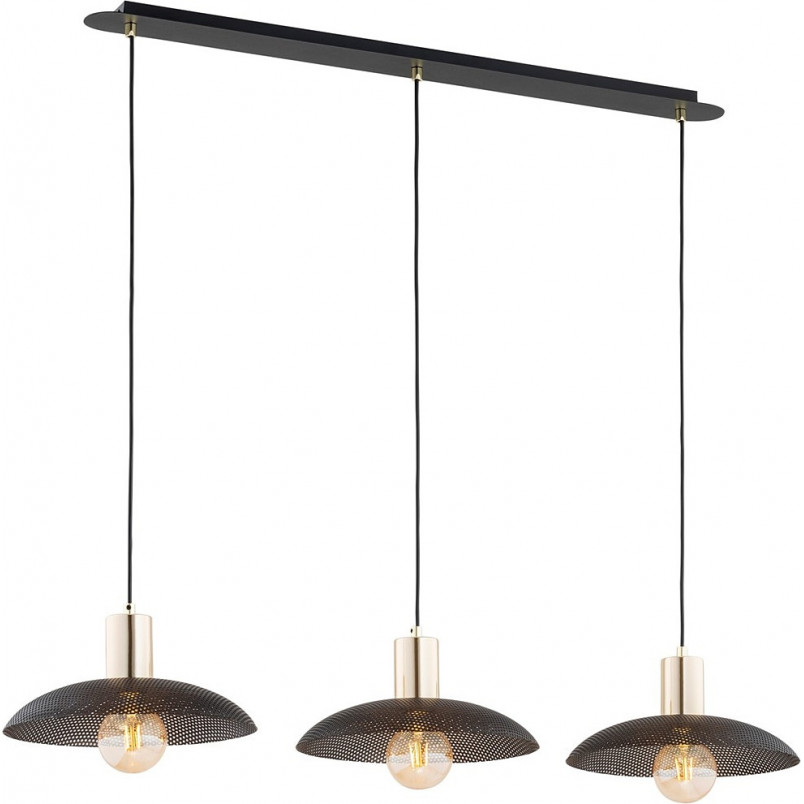 Lampa Wisząca Spirit III Czarna/Złota - Emibig | Loftowa