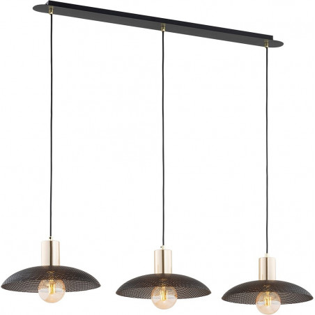 Lampa Wisząca Spirit III Czarna/Złota - Emibig | Loftowa
