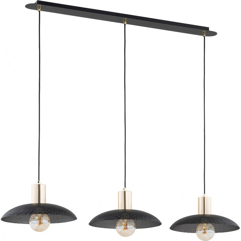Lampa Wisząca Spirit III Czarna/Złota - Emibig | Loftowa