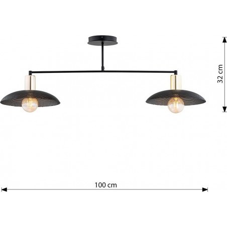 Lampa sufitowa Spirit II | Czarna i Złota | Loft | Emibig
