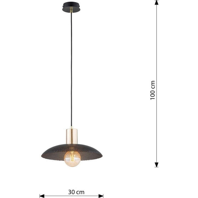 Lampa Wisząca Spirit Czarna/Złota Emibig | Loftowa
