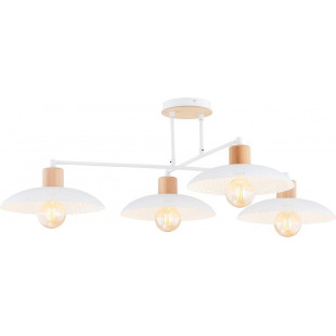 Lampa sufitowa ażurowa z drewnem Kobe IV 100cm biała Emibig