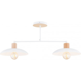 Lampa sufitowa ażurowa z drewnem Kobe II 100cm biała Emibig