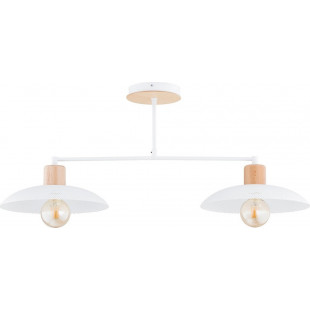 Lampa sufitowa ażurowa z drewnem Kobe II 100cm biała Emibig