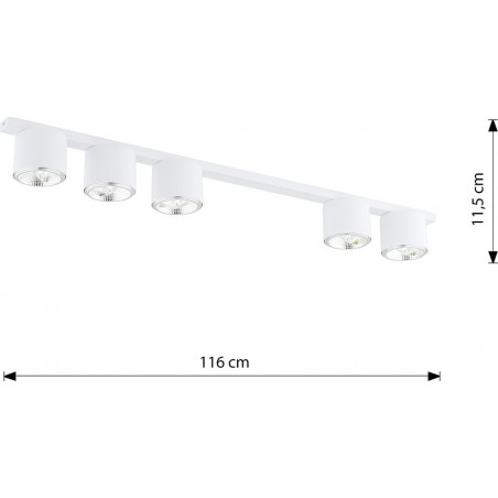 Lampa spot 5 punktowa Nano biała Emibig - Oświetlenie LED