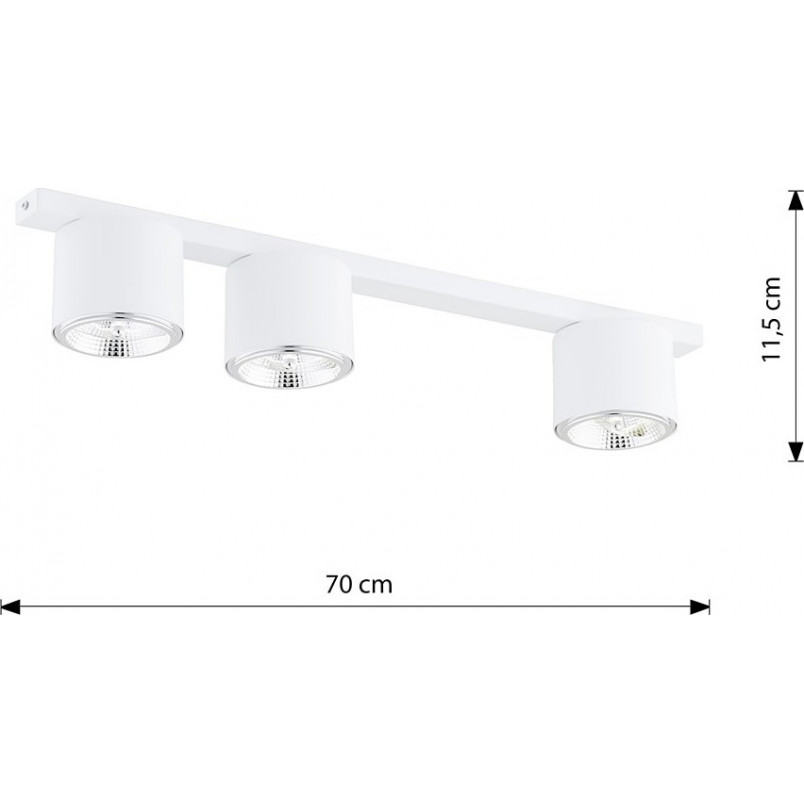 Lampa Spot 3 punktowa Nano 70cm Biała Emibig | Oświetlenie