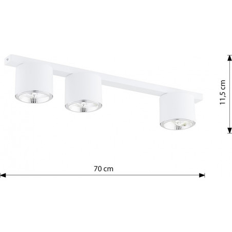 Lampa Spot 3 punktowa Nano 70cm Biała Emibig | Oświetlenie