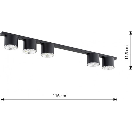 Lampa Spot 5-punktowa Nano Czarna | Emibig - Oświetlenie