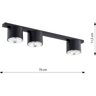 Lampa Spot 3 Punktowa Nano Czarna Emibig | Oświetlenie LED