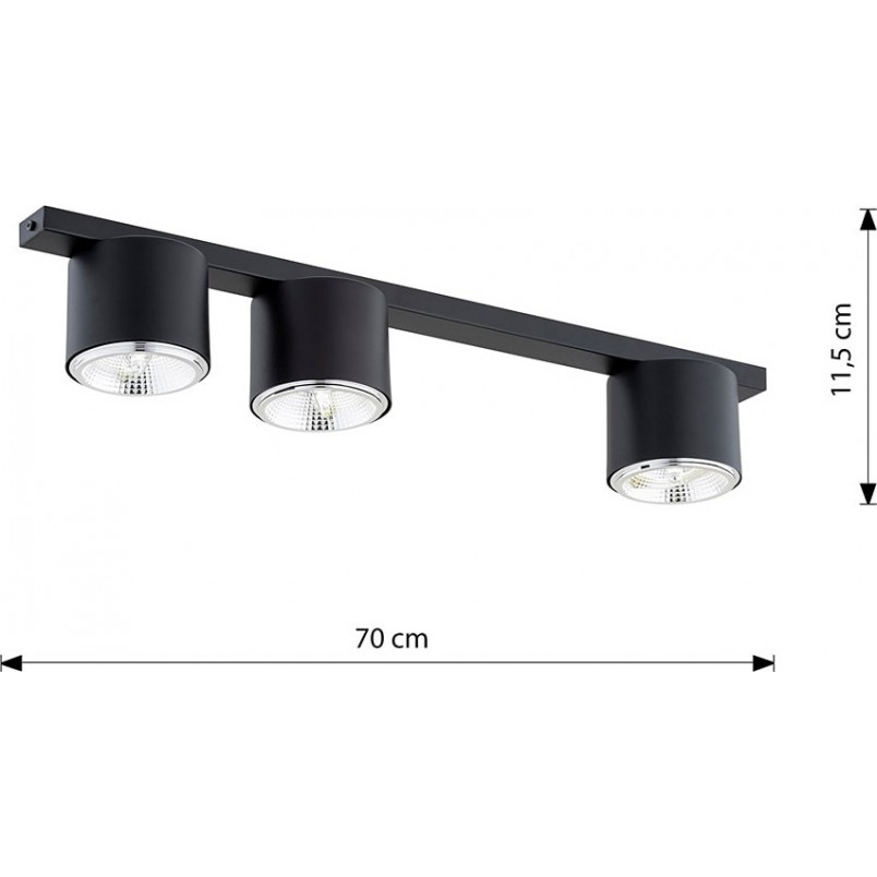 Lampa Spot 3 Punktowa Nano Czarna Emibig | Oświetlenie LED
