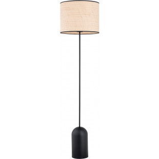 Lampa podłogowa boho z abażurem Aspen czarny / rattan Emibig