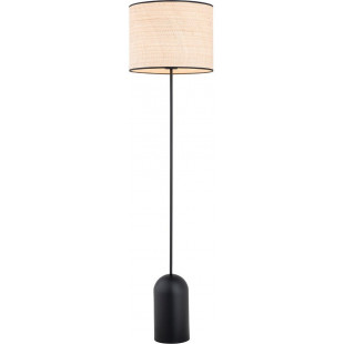 Lampa podłogowa boho z abażurem Aspen czarny / rattan Emibig