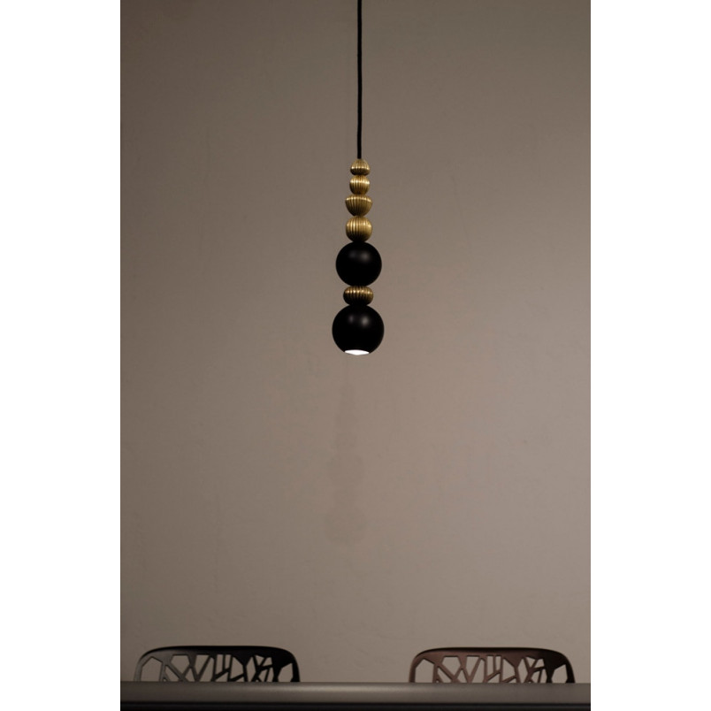 Lampa wisząca Kula LoftLight | Czarna, Mosiężna | LED