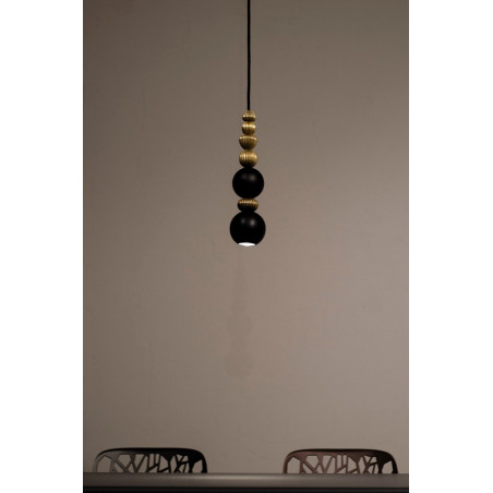 Lampa wisząca Kula LoftLight | Czarna, Mosiężna | LED