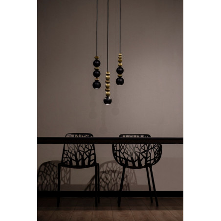 Lampa wisząca Kula LoftLight | Czarna, Mosiężna | LED