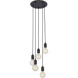 Lampa wisząca Sky V Markslojd | Industrialna, 5 punktów, Czarna