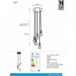 Lampa wisząca Sky V Markslojd | Industrialna, 5 punktów, Czarna