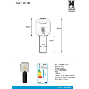 Lampa stołowa Brooklyn - szkło dymione, Markslojd | Kup teraz!