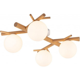 Plafon skandynawski 4 szklane kule Sheron 67cm biały / drewno TK Lighting