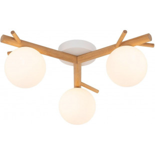 Plafon skandynawski 3 szklane kule Sheron 46cm biały / drewno TK Lighting