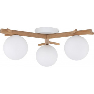 Plafon skandynawski 3 szklane kule Sheron 46cm biały / drewno TK Lighting