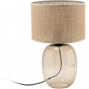 Lampa stołowa Melody | Szklana podstawa, abażur z juty | TK Lighting