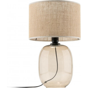 Lampa stołowa Melody | Szklana podstawa, abażur z juty | TK Lighting