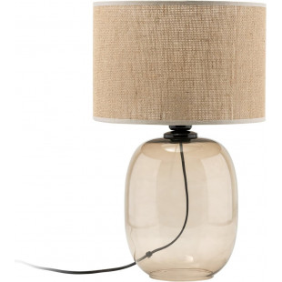 Lampa stołowa Melody | Szklana podstawa, abażur z juty | TK Lighting