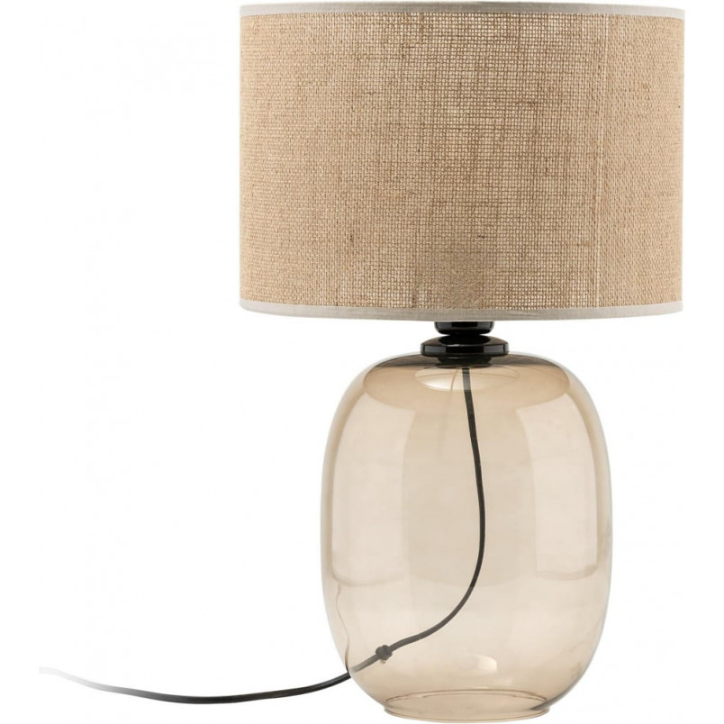 Lampa stołowa Melody | Szklana podstawa, abażur z juty | TK Lighting