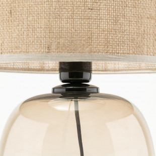 Lampa stołowa Melody | Szklana podstawa, abażur z juty | TK Lighting