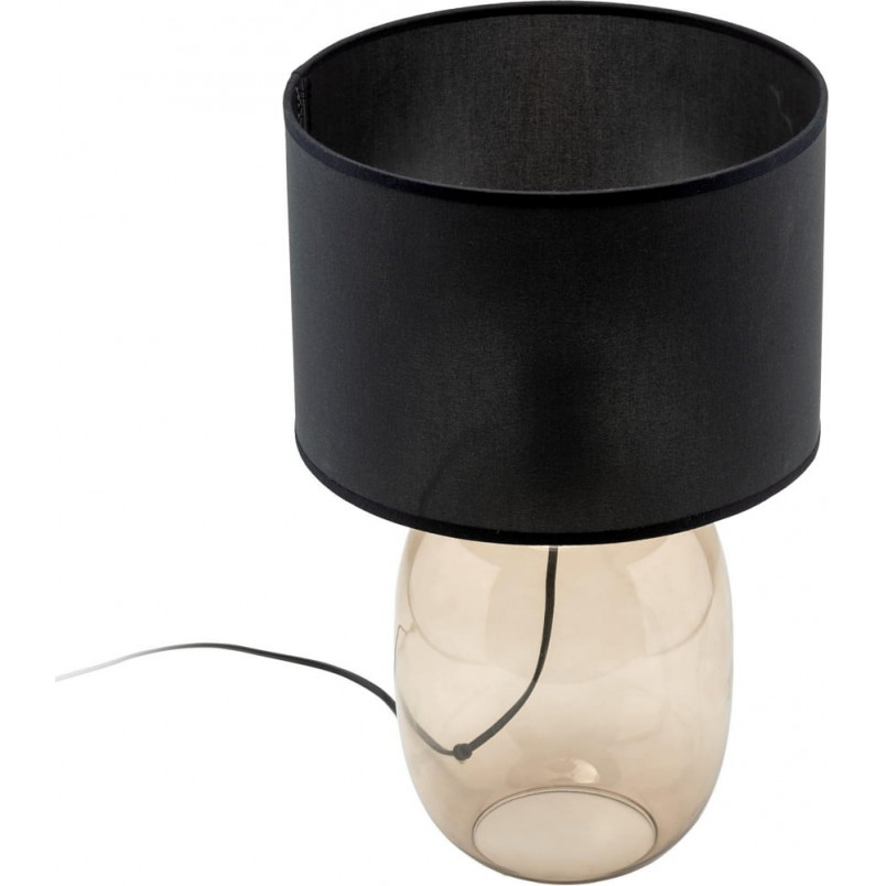 Lampa stołowa Melody | Szklana podstawa, abażur czarny | TK Lighting