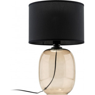 Lampa stołowa Melody | Szklana podstawa, abażur czarny | TK Lighting