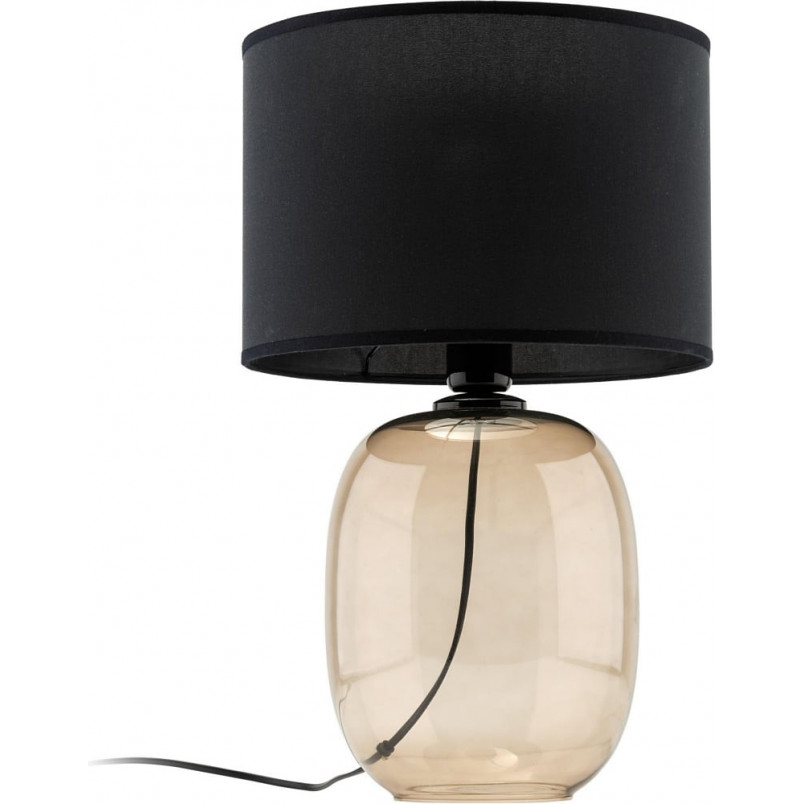 Lampa stołowa Melody | Szklana podstawa, abażur czarny | TK Lighting