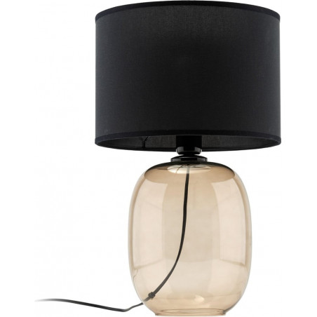 Lampa stołowa Melody | Szklana podstawa, abażur czarny | TK Lighting