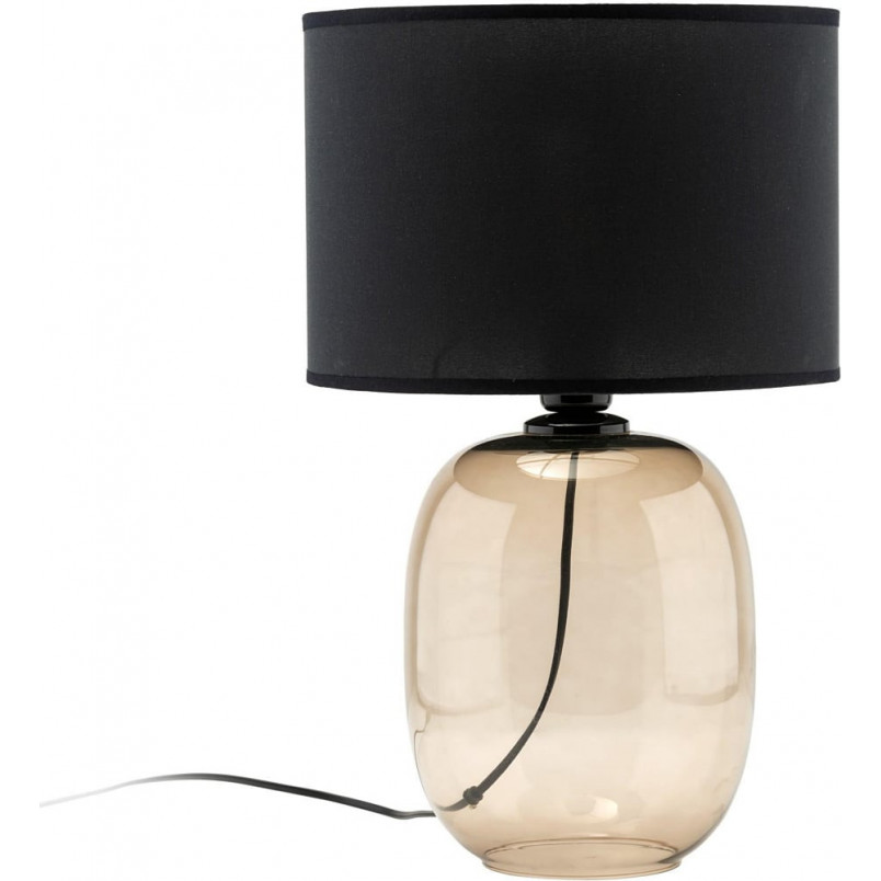 Lampa stołowa Melody | Szklana podstawa, abażur czarny | TK Lighting
