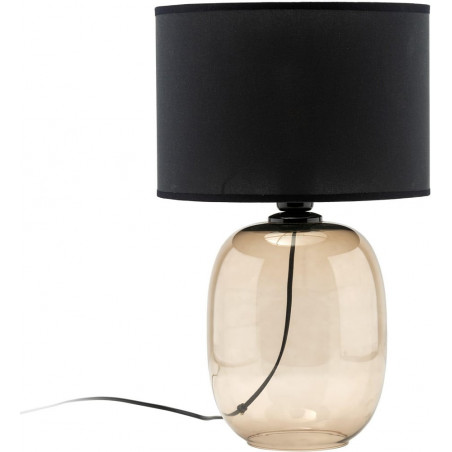 Lampa stołowa Melody | Szklana podstawa, abażur czarny | TK Lighting