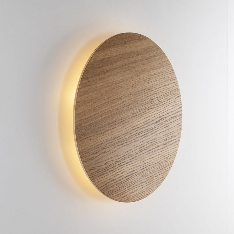 Kayu＊ Kinkiet okrągły drewniany Luna New 40cm dąb TK Lighting