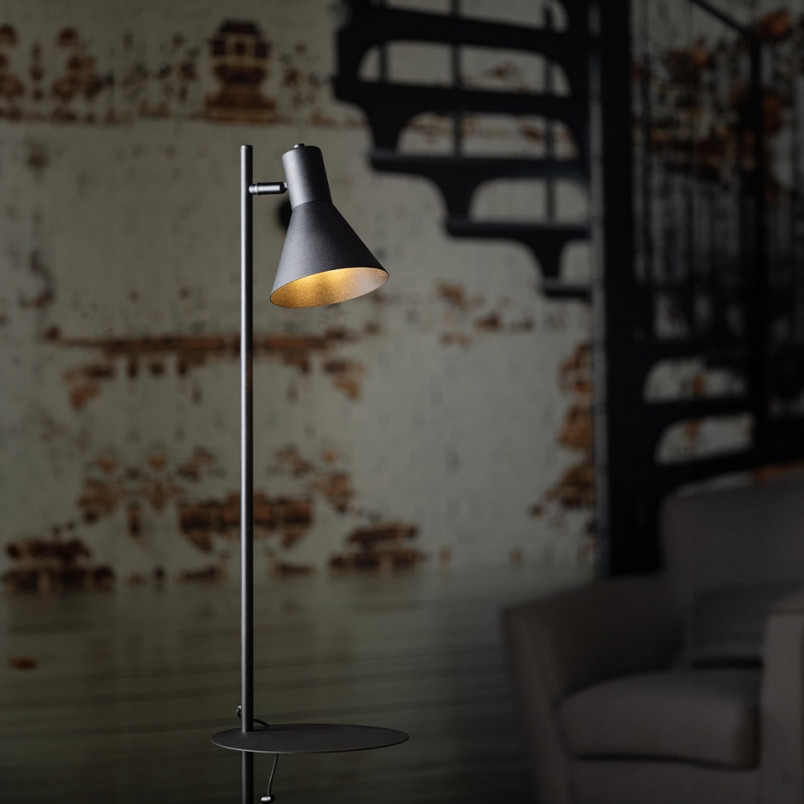 Lampa podłogowa Jump z stolikiem | Loftowa | TK Lighting